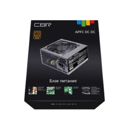 Блок питания CBR ATX 400W 80+ Bronze, DC-DC, APFC, 0.6mm, 20+4pin, 1*8-pin 4+4P , 1*6+2pin, 4*SATA, 2*IDE, 12cm fan, 1.5м кабель питания, черный [PSU-ATX400-12GM] BOX