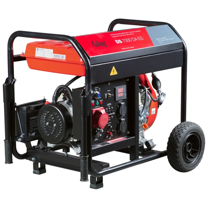 Дизельный генератор FUBAG DS 7000 DA ES, 380/220/12 В, 7кВт, с автозапуском, на колёсах с АКБ [641695]