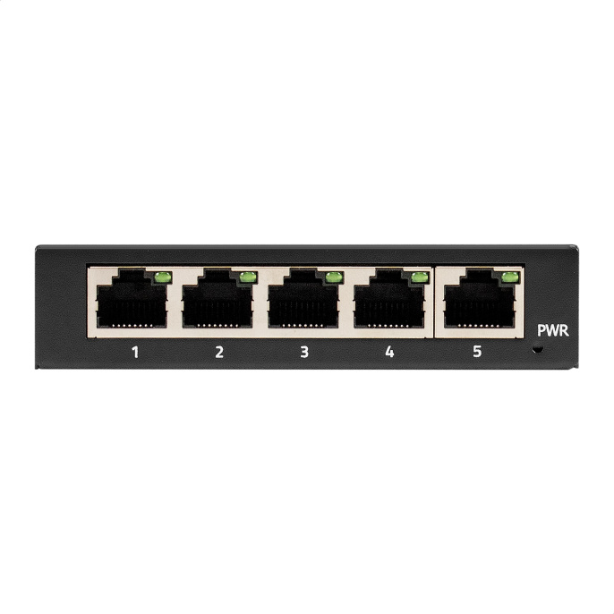 Коммутатор неуправляемый ExeGate EDGS-1005D (5-портовый гигабитный UTP 10/100/1000 Base-T, металлический корпус, с функцией энергосбережения (Green Ethernet Technology), настольный) EX298693RUS