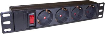 Блок распределения питания LanMaster TWT-PDU10-10A4P,  горизонт.размещ.,  SchukoХ4,  Тип вход. тока 10A