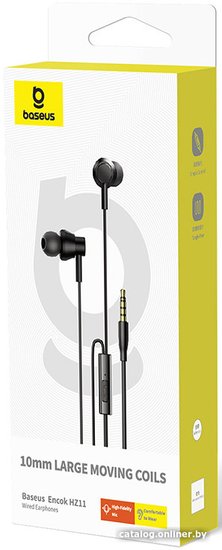 Наушники Baseus A00164200113-Z1 Encok HZ11 3.5 проводные, длина провода 1,2 м, микрофон высокой четкости,проводные Cluster Black