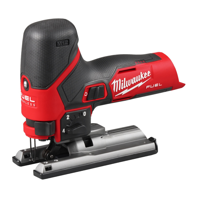 Лобзик Milwaukee M12FJS-0 4933493347 грибообразная рукоятка, аккумуляторный, глубина пропила: 70 мм дерево , 3 мм сталь , амплитуда хода: 22 мм, частота хода: 800 - 3000 дв/мин