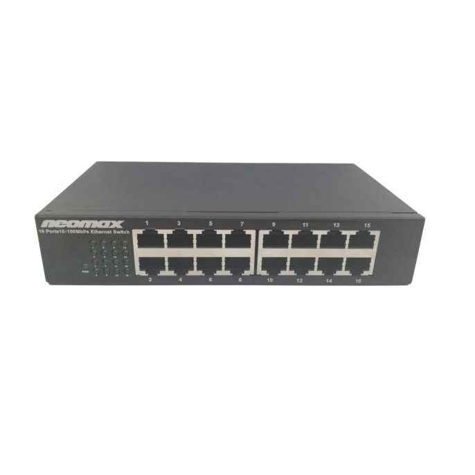 NEOMAX неуправляемый коммутатор NMS-116P-100-S, 16 портов 100 Mbps, металл desktop