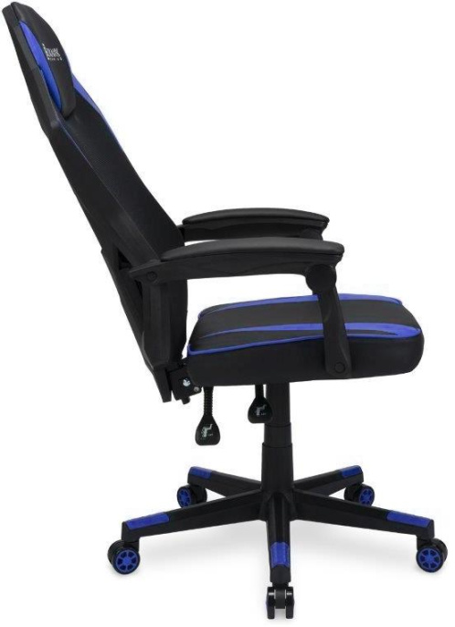 Кресло игровое Oklick -121G, искусственная кожа/сетка, до 150кг, черный/синий