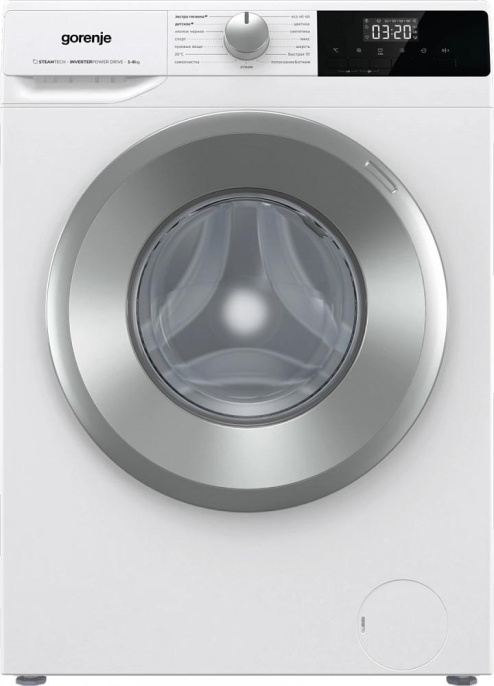 Стиральная машина Gorenje W2NHPI62SCS, с фронтальной загрузкой, 6кг, 1200об/мин, с паром, инверторная