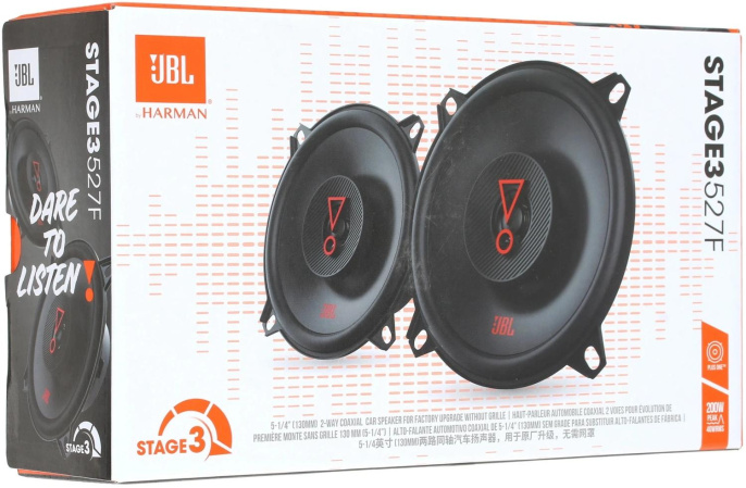 Колонки автомобильные JBL Stage3 527F (без решетки) 200Вт 91дБ 3Ом 13см (5дюйм) (ком.:2кол.) коаксиальные двухполосные