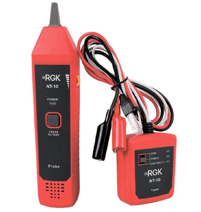Тестер кабельный RGK NT-10 красный/черный 776264