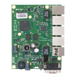 Маршрутизатор MikroTik RouterBOARD 450Gx4 with four core 716MHz Atheros CPU, 1 GB RAM, 5 Gigabit LAN ports, PoE OUT on port #5, RouterOS L5 RB450Gx4