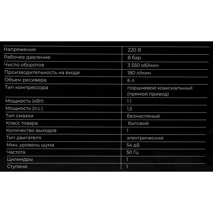 Безмасляный малошумный компрессор Gigant GSWK-6/180