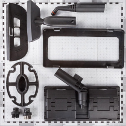 Пароочиститель Bort BDR-2300-R 93722609 напольный, 2100 Вт, объем бачка: 1.5 л, постоянная подача пара: 45 г/мин, время непрерывной работы: 35 мин, горизантальное/вертикальное отпаривание, время нагревания: 360 сек