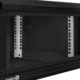 Шкаф телекоммуникационный 19" настенный 4U ExeGate EC-WM-4U.450.M.BLACK 19”, 4U, 600x450x280mm ШхГхВ , передняя дверь металл, съемные боковые панели, пыле- и влагозащита IP23, черный RAL 9004 EX300252RUS