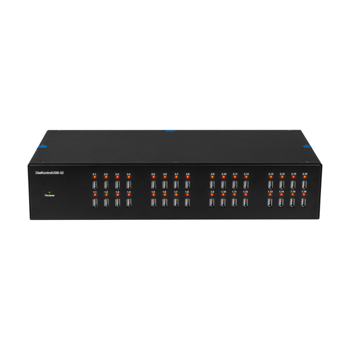 Управляемый USB over IP концентратор DistKontrolUSB-32 с 32 портами USB c 2 блоками питания / Ethernet 2 x 10/100/1000 Mb / Защитный модуль с замком