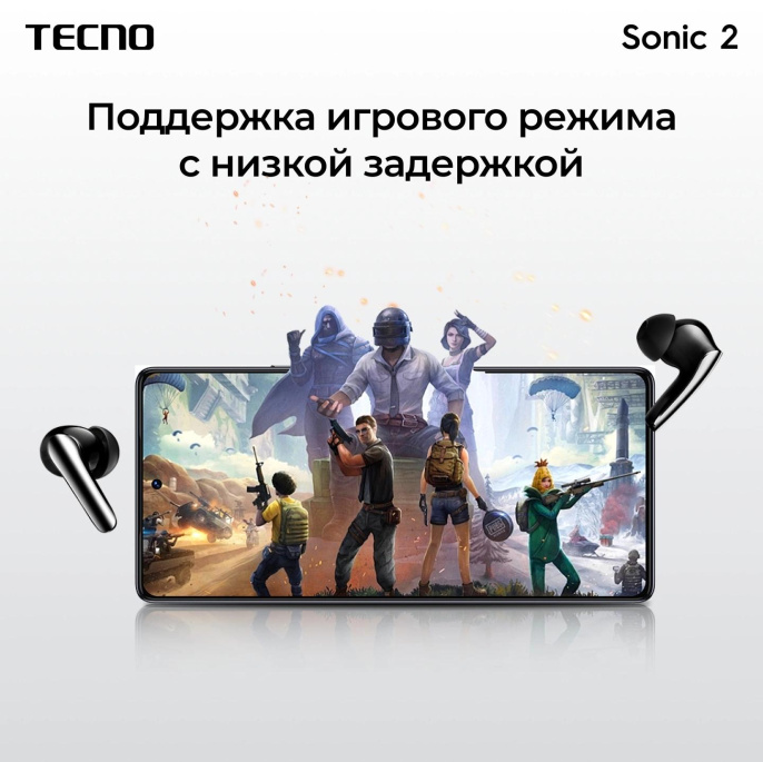 Наушники TECNO Sonic 2 SC02, Bluetooth, внутриканальные, черный [sc02 black]