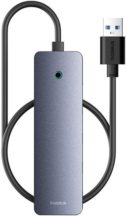 Хаб Baseus UltraJoy Series Lite B0005280B811-01 4-Port 50cm USBA to USB3.0*4+Type-C5V Space Grey (BS-OH080)