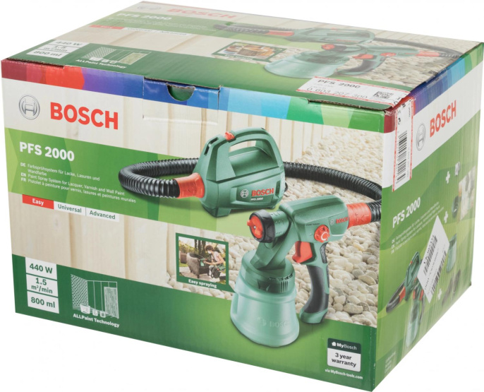 Краскопульт Bosch PFS 2000 440Вт бак:800мл 200мл/мин (0603207300)