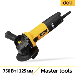 Угловая шлифмашина сетевая DELI DL-JM125-E2 (750Вт, 125мм, 12000об/мин, картон) 166255