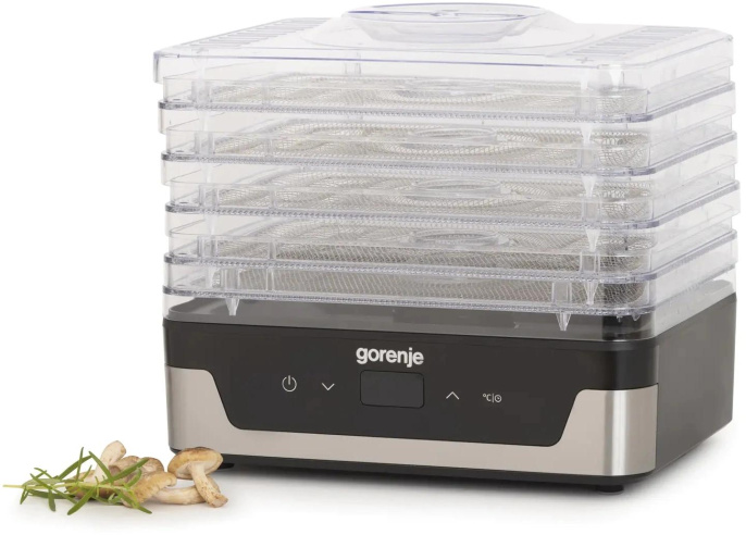 Сушка для фруктов и овощей Gorenje FDK400DE 5под. 240Вт нержавеющая сталь