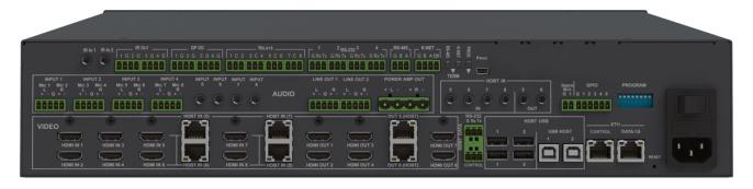 Матричный коммутатор Kramer VS-88UT 8х8 HDMI и HDBaseT с эмбеддированием/деэмбеддированием звука, встроенным главным контроллером помещения и усилителем аудио; поддержка 4K60 4:2:0, POE [50-80355020]