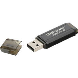 Флеш-накопитель GoPower HIT 8GB USB2.0 металл черный 00-00035947