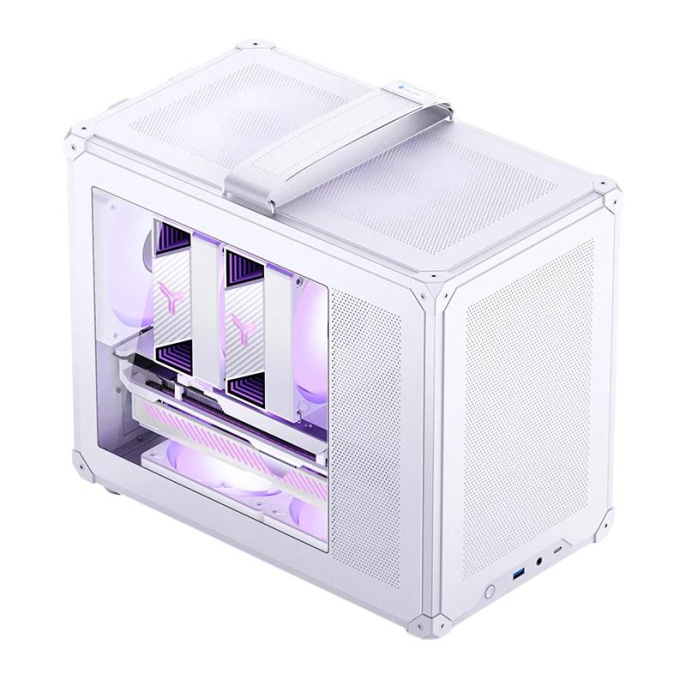 Корпус без блока питания Case JONSBO C6 MAX Handle, Mini-Tower, TG, no fan, 1xUSB-A 3.0 + 1xUSB-C 3.1, mATX, mITX White (C6 MAX White)