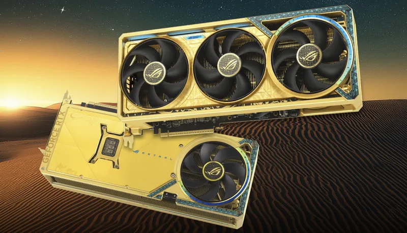 Asus представила видеокарту ROG Astral GeForce RTX 5080 Dhahab, в которой 6 грамм настоящего золота
