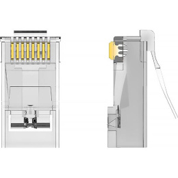 Коннектор Vention RJ45 8p8c , FTP cat. 5e, под витую пару, экранированный 10шт. (IDAR0-10)