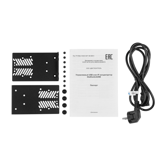 Управляемый USB over IP концентратор DistKontrolUSB-32 с 32 портами USB c 2 блоками питания / Ethernet 2 x 10/100/1000 Mb / Защитный модуль с замком