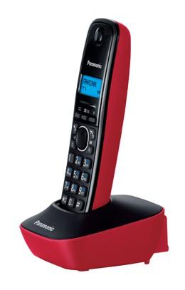 Радиотелефон Panasonic KX-TG1611RUR, красный и черный