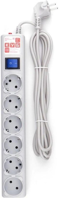 Сетевой фильтр PowerCube SPG 5+1 -B-10, 3м, серый [spg 5+1 -b-10-grey]