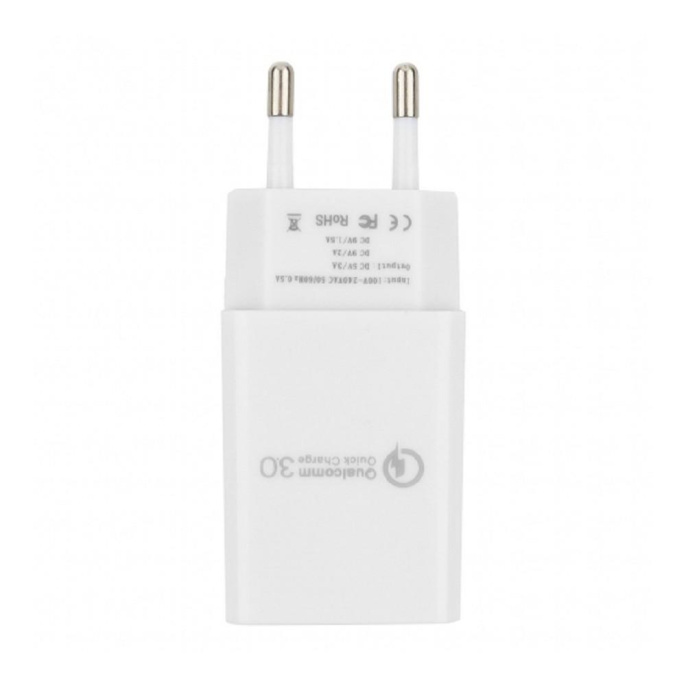 Cablexpert Адаптер питания, Qualcomm QC 3.0 , 100/220V - 1 USB порт 5/9/12V, белый MP3A-PC-16