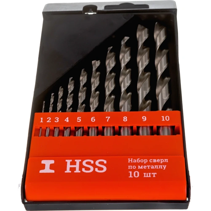 Набор сверл по металлу HSS (10 шт; 1-10 мм; шаг 1 мм) Gigant G-11123