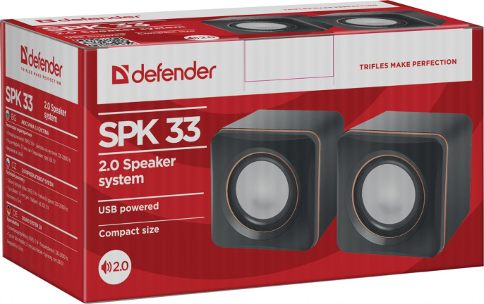 Defender#1 Акустическая 2.0 система SPK 33 5 Вт, питание от USB (65633)
