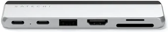 Хаб двойной Satechi Dual USB-C Hub For Surface Pro 9. Цвет: серебристый