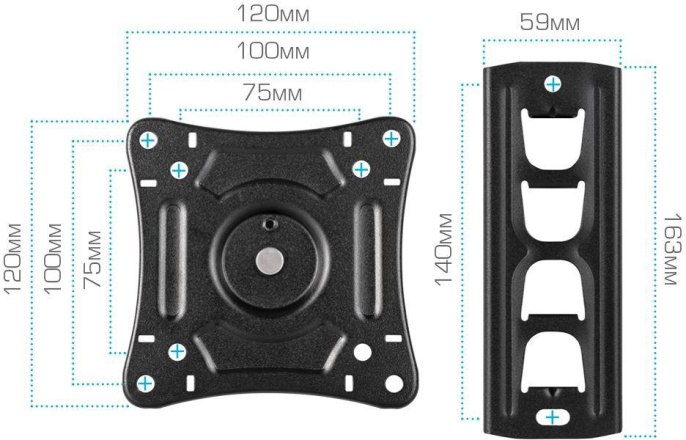 Кронштейн для телевизора Arm Media LCD-205, 14-42", настенный, поворот и наклон,  черный [90422]