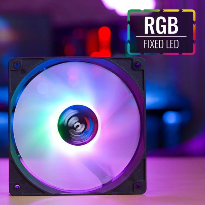Вентилятор Aerocool Frost 12 120мм, 3-pin, от БП:4-pin Molex , 1000об/мин, 23.7 дБ, RGB, черный, Ret [frost 12 frgb molex + 3p]