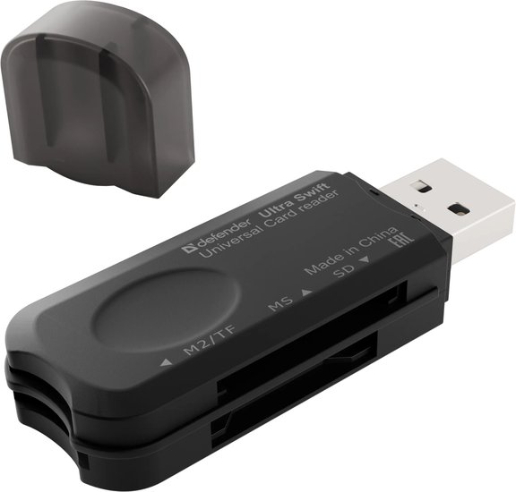 Defender Универсальный картридер Ultra Swift USB 2.0, 4 слота (83262)