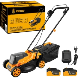 Газонокосилка аккумуляторная DEKO DKLM20V, 20В, 2x5.0Aч, з/у, 320мм 085-2024