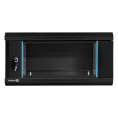 Шкаф телекоммуникационный 19" настенный 4U ExeGate EC-WM-4U.450.G.BLACK 19”, 4U, 600x450x280mm ШхГхВ , передняя дверь закаленное стекло, съемные боковые панели, пыле- и влагозащита IP23, черный RAL 9004 EX300250RUS