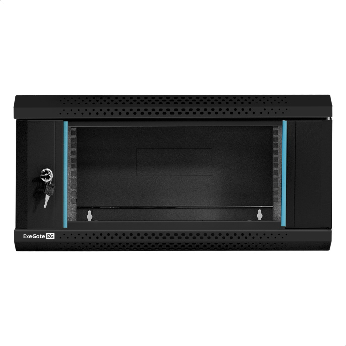 Шкаф телекоммуникационный 19" настенный 4U ExeGate EC-WM-4U.450.G.BLACK 19”, 4U, 600x450x280mm ШхГхВ , передняя дверь закаленное стекло, съемные боковые панели, пыле- и влагозащита IP23, черный RAL 9004 EX300250RUS