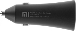 Автомобильное зарядное устройство Xiaomi Mi 37W Dual-Port Car Charger, 2xUSB-A, 37Вт, 3A, черный [gds4147gl]