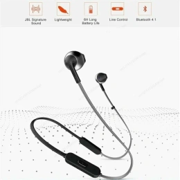 Беспроводные наушники JBL TUNE 205BT чёрные bluetooth, 12.5 мм, 120 мAч, JBLT205BTBLK