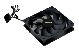 Вентилятор Digma DFAN-120-9 120мм, 3-pin, от БП:4-pin Molex , 1200об/мин, 23 дБ, черный, Ret