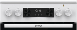 Электрическая плита Gorenje GECS5C70WA, стеклокерамика, инфракрасная, без крышки, белый/черный