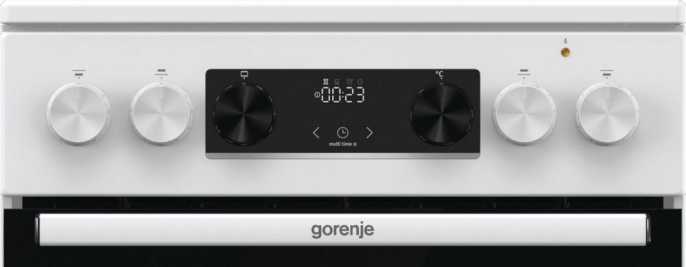 Электрическая плита Gorenje GECS5C70WA, стеклокерамика, инфракрасная, без крышки, белый/черный