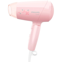 Фен Philips, дорожный, мощность 1200 Вт, 3 скорости, 3 режима работы, 1 насадка, цвет черный BHC010/00