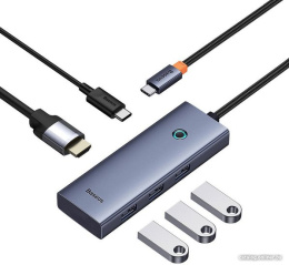 Хаб Baseus BS-OH150 UltraJoy Series 5 портов Type-C до HDMI4K@30 Гц*1+USB 3.0*3+PD*1 Space Grey B00052801811-00