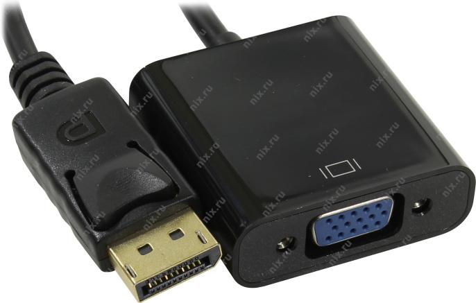 Кабель-адаптер ORIENT C308, DisplayPort M - VGA 15F, длина 0.2 метра, черный 30308