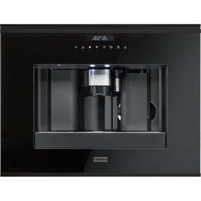 Встраиваемая кофемашина Franke FMY 45 CM BK Best, сенсорное управления, LCD-дисплей на русском языке, 6 вариантов кофе, 5 уровней 131.0682.091