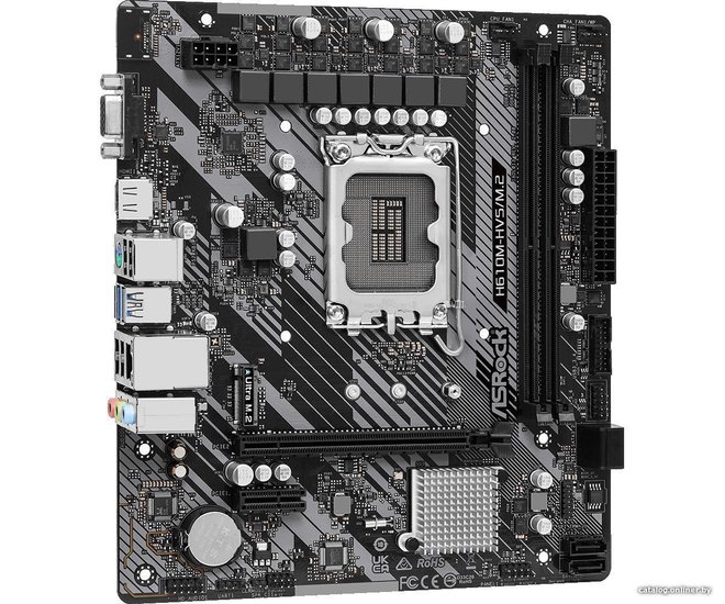 Материнская плата Asrock H610M-HVS/M.2 R2.0 Soc-1700 Intel H610 2xDDR4 mATX AC`97 8ch 7.1 GbLAN+VGA+HDMI