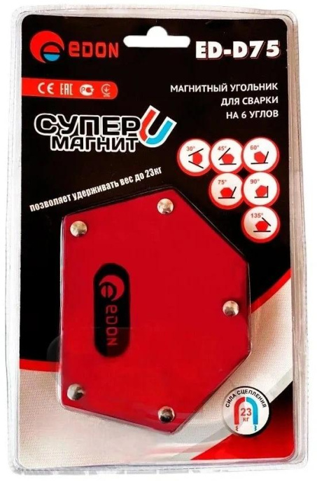 Угольник магн. Edon ED-D75 16290